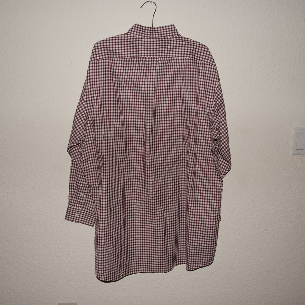 002 PAUL FREDRICK Red Gingham Check Button Down Shirt - Picture 2 of 5